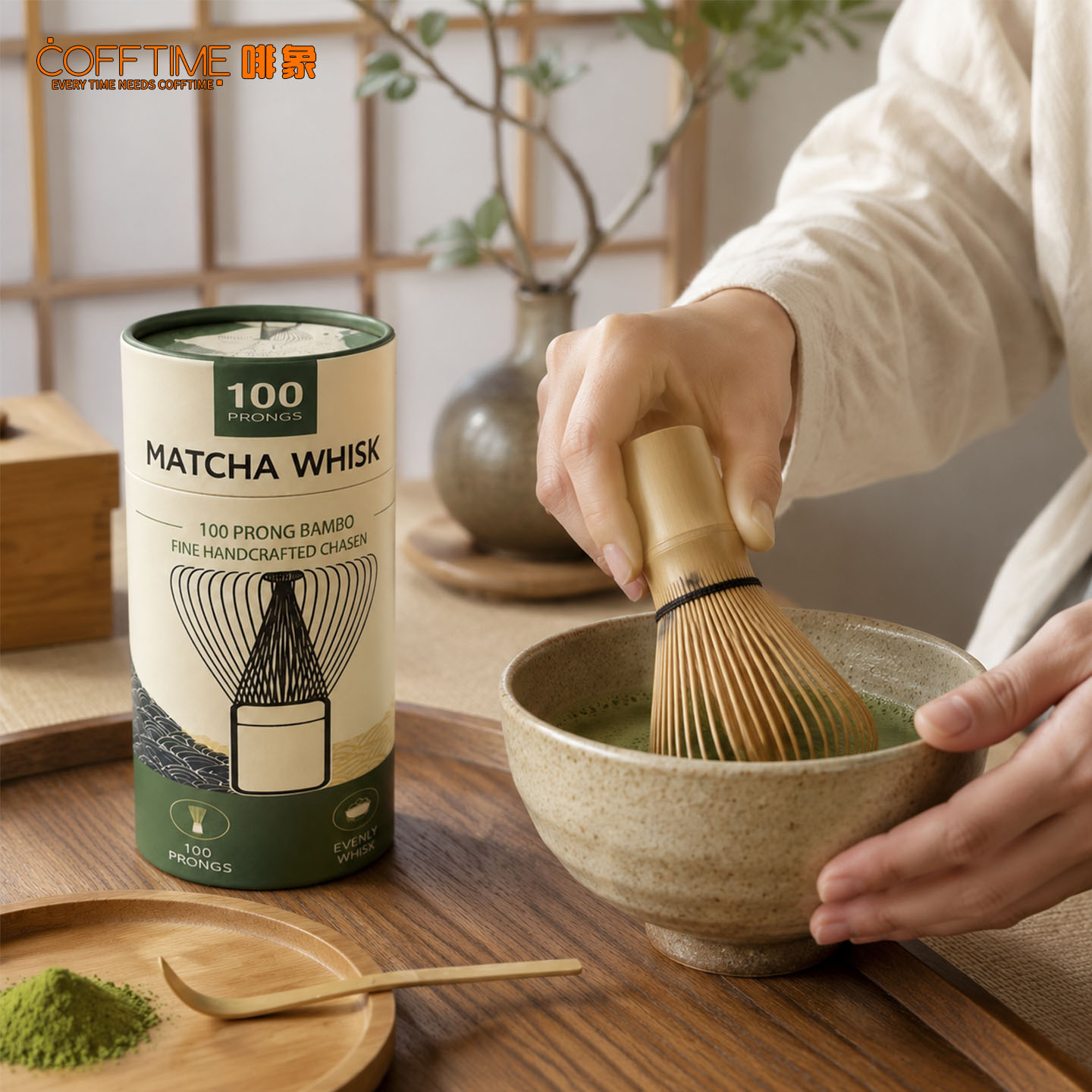 COFFTIME 100-tandige Matcha-ga - Bamboo Whisk Chasen recensie en prijs
